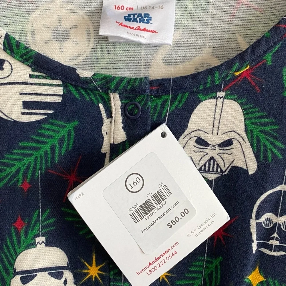 Hanna Andersson Star Wars Christmas Flannel Pajama Nightgown Dress 14